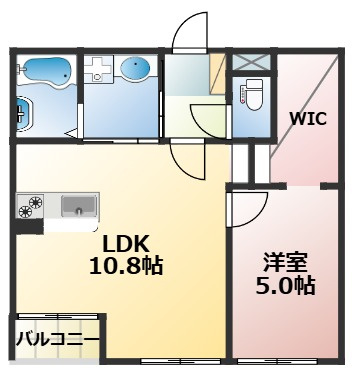 熊本市北区龍田８丁目のアパートの間取り