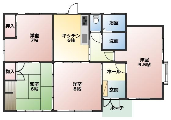 北諸県郡三股町大字蓼池の中古一戸建の間取り