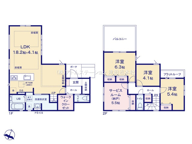 【間取り】 | アトムセレクト船橋市西習志野１７期　１号棟