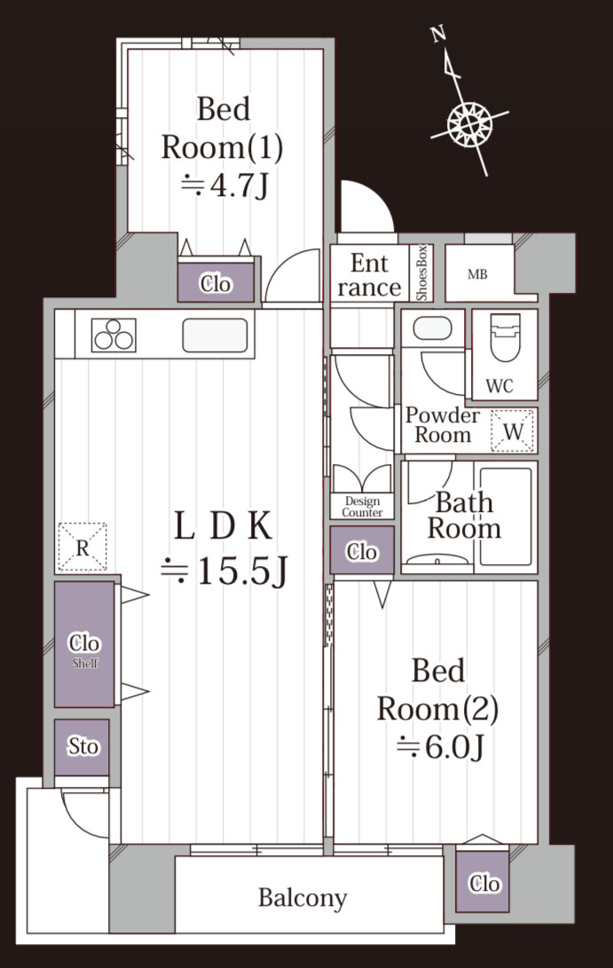 北小金ビューハイツの間取り