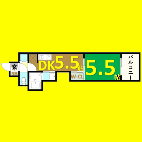 エステムコート名古屋平安通クチュール　名古屋市賃貸　仲介手数料無料の間取り