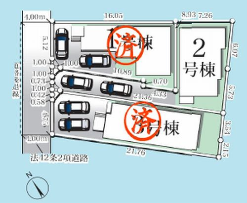 【区画図】 | 【仲介手数料０円】相模原市緑区下九沢1期　新築一戸建て　2号棟　全3棟 | 【仲介手数料０円】相模原市緑区下九沢1期　新築一戸建て　全3棟