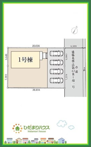いわき市常磐関船町1期　新築戸建の区画図|時間がない時もらくらくと車の出し入れができる並列駐車場を完備！！