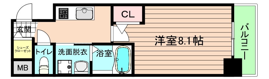 大阪市城東区古市３丁目の賃貸マンションの間取り
