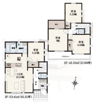 【間取り】 | 東久留米市南沢４丁目　新築戸建て　G号棟 | ゆとりあるリビングは対面キッチンで一体感ある空間です♪