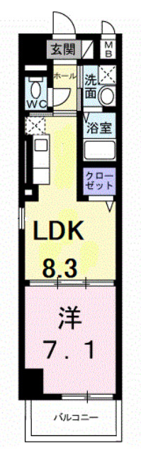 パークサイド法円坂の間取り
