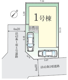 近隣には商業施設が多数　の区画図|カースペース2台分