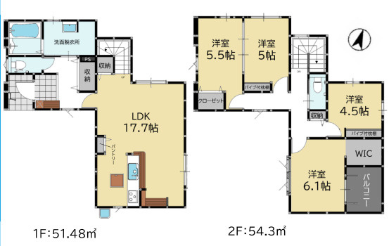 【間取り】 | 福岡市南区大平寺1丁目10期　1号棟（全2棟）【仲介手数料無料・0円】 | 平日、土日祝日もお好きな日時にご見学可能です。お気軽にお問合せ下さい。