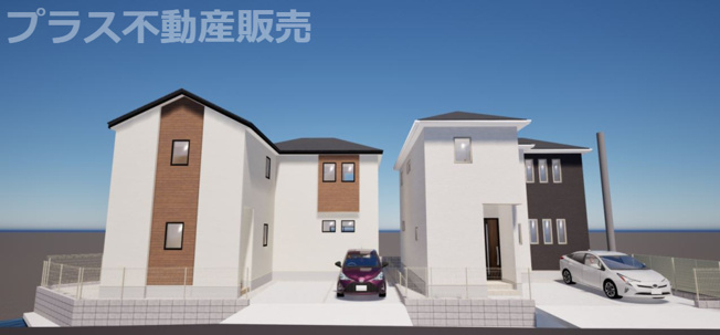 【外観】 | 福岡市南区大平寺1丁目10期　2号棟（全2棟）【仲介手数料無料・0円】 | 現地写真。同じ物件を見るなら、プラス不動産販売にお任せ下さい。