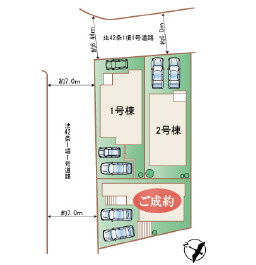 ハートフルタウンうるま市兼箇段Ⅱ-1号棟の区画図