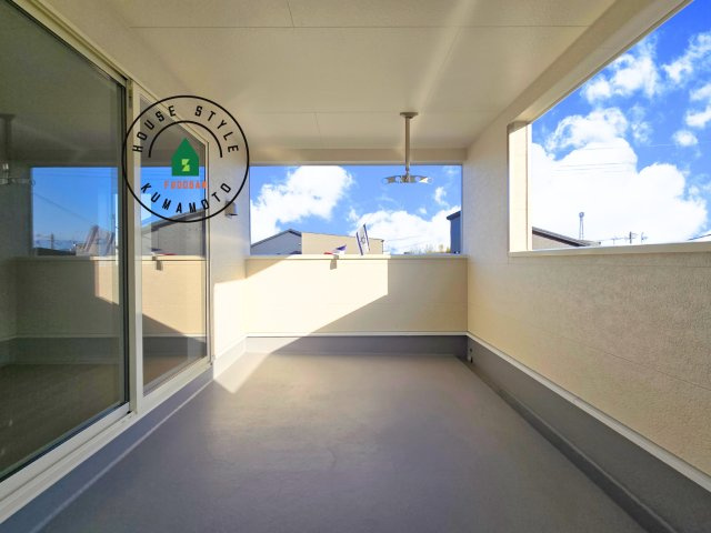 熊本市南区城南町下宮地第3-3棟（1号棟）のバルコニー|バルコニーに自分のこだわりをもたせる。120％自由自在のバルコニー。もちろんお洗濯物を干す、ゴミを一時保管するなどもおまかせください。バルコニーを多目的スペースとして考えてみましょう。