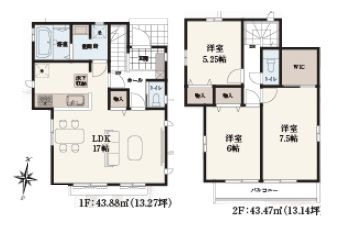 【間取り】 | 東久留米市南沢４丁目　新築戸建て　I号棟 | ゆとりあるリビングは対面キッチンで一体感ある空間です♪
