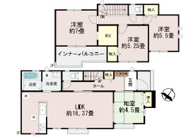 ハートフルタウンうるま市石川楚南2号棟の間取り