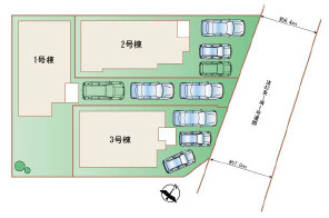 ハートフルタウンうるま市石川楚南2号棟の区画図