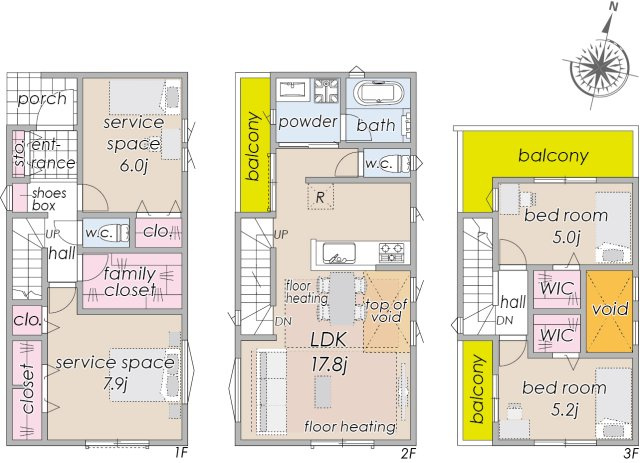 新築分譲［ミラクラス中村］の間取り|【C号棟】間取り:２LDK＋２S
土地面積:１００．３２m2　建物面積:１０９．０９m2