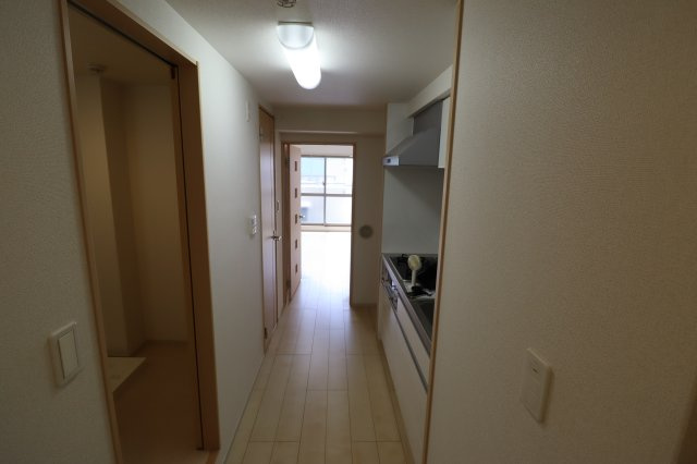 パレス龍大の内装|玄関から見たお部屋です