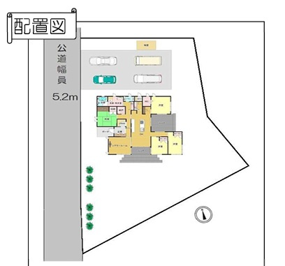 熊谷市万吉　平家中古戸建（積水ハウス施工）の区画図