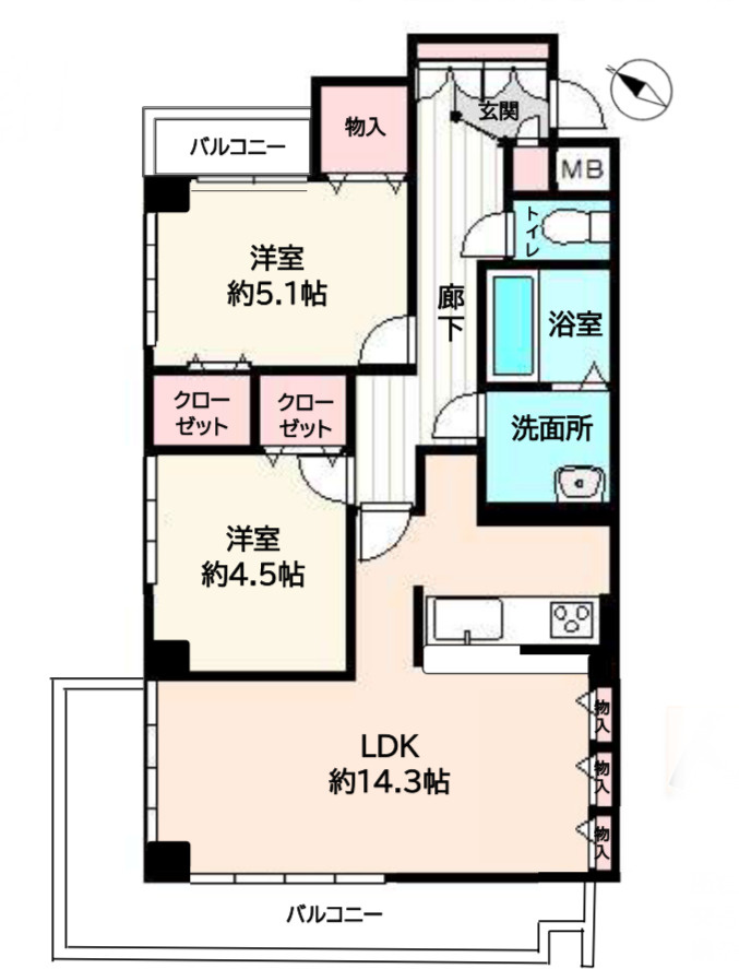 セレネ北小金の間取り