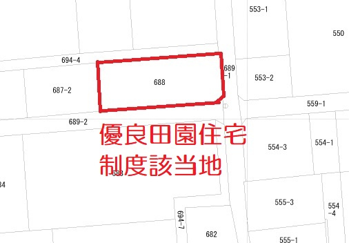 【土地図】 | 磐田市豊田　優良田園住宅制度該当地