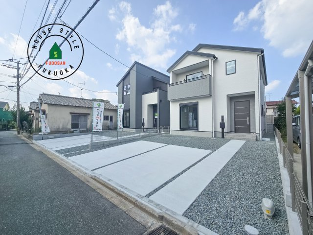 古賀市天神6丁目第1-2棟（1号棟）の前面道路含む現地写真|見学の時間などお気軽にお問い合わせ下さい。