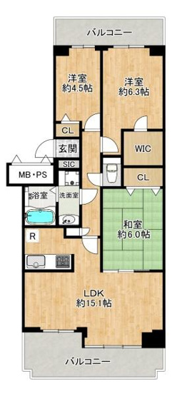 【間取り】 | 西舞子パーク・ホームズ4号棟