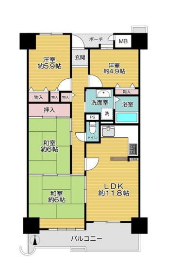 【間取り】 | グリーンビュー鶴見1号棟
