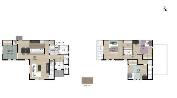 タマタウン岩出駅前2　新築戸建　4号棟の間取り