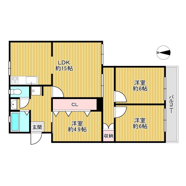 平田住宅　第13号棟の間取り