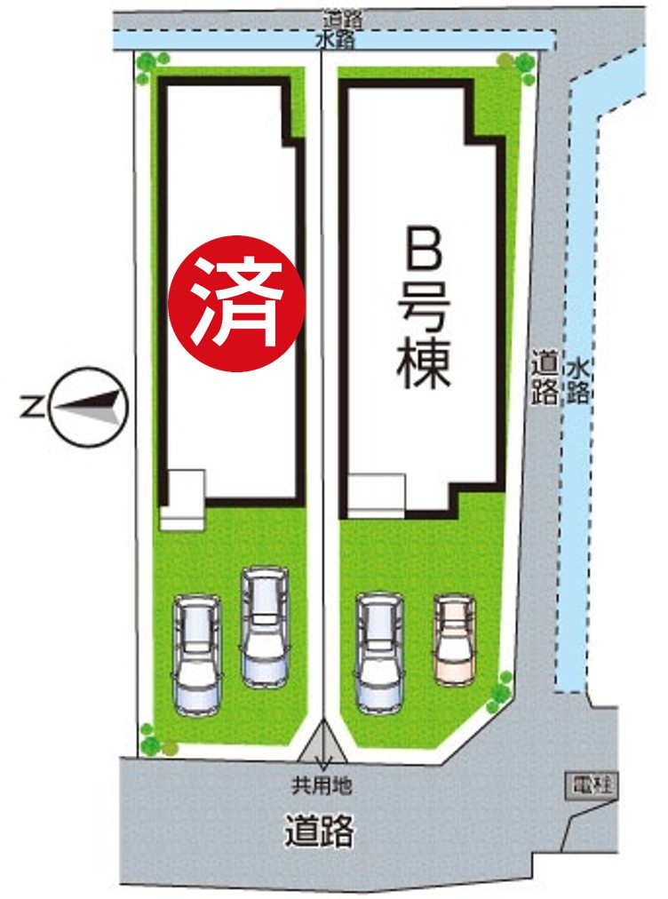 羽曳野市野々上　新築一戸建ての区画図|全2区画