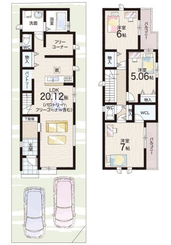 羽曳野市野々上　新築一戸建ての間取り|A号地