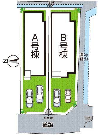 羽曳野市野々上　新築一戸建ての区画図|全2区画