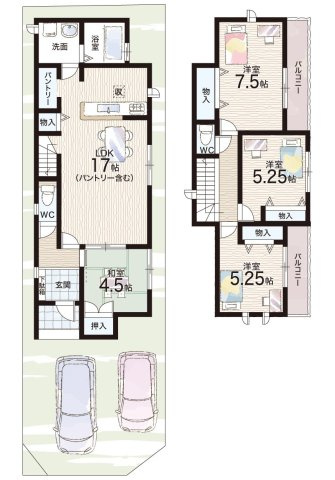 羽曳野市野々上　新築一戸建ての間取り|B号地