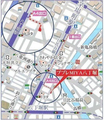 【地図】 | ププレMIYA八丁堀