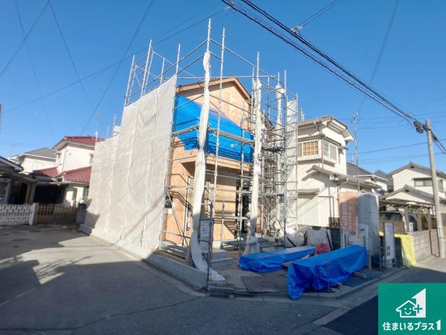 加古川市東神吉町出河原　新築一戸建ての外観|現在建築中！落ち着いた街並みで新生活を始めることが出来そう！周辺の物件も併せてご紹介させて頂きます！