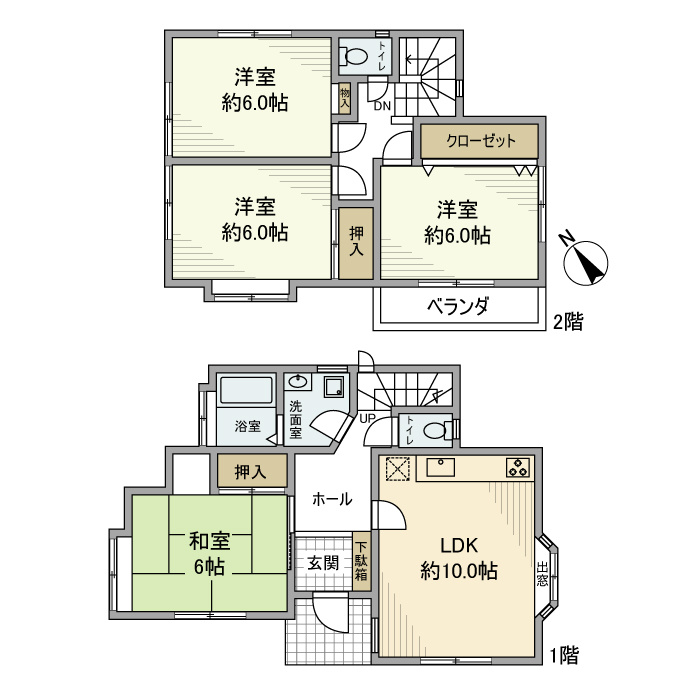 上の宮戸建の間取り