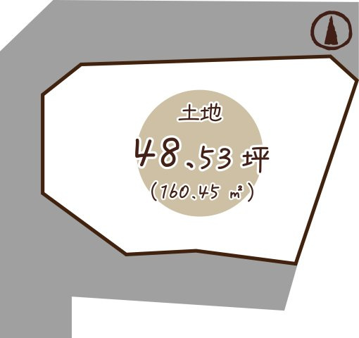 長岡京市粟生梶ケ前の売地の区画図