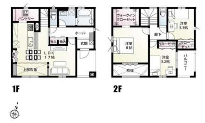 【間取り】 | 北本市宮内3丁目　新築戸建　全2棟　1号棟