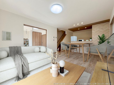 【居間・リビング】 | 【LDK　CG家具設置イメージ】
※画像内に含まれる家具家電はCGで作成したイメージです。実際の物件には付帯しません。