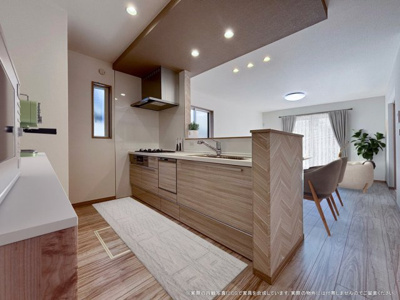 【キッチン】 | 【キッチン　CG家具設置イメージ】
※画像内に含まれる家具家電はCGで作成したイメージです。実際の物件には付帯しません。