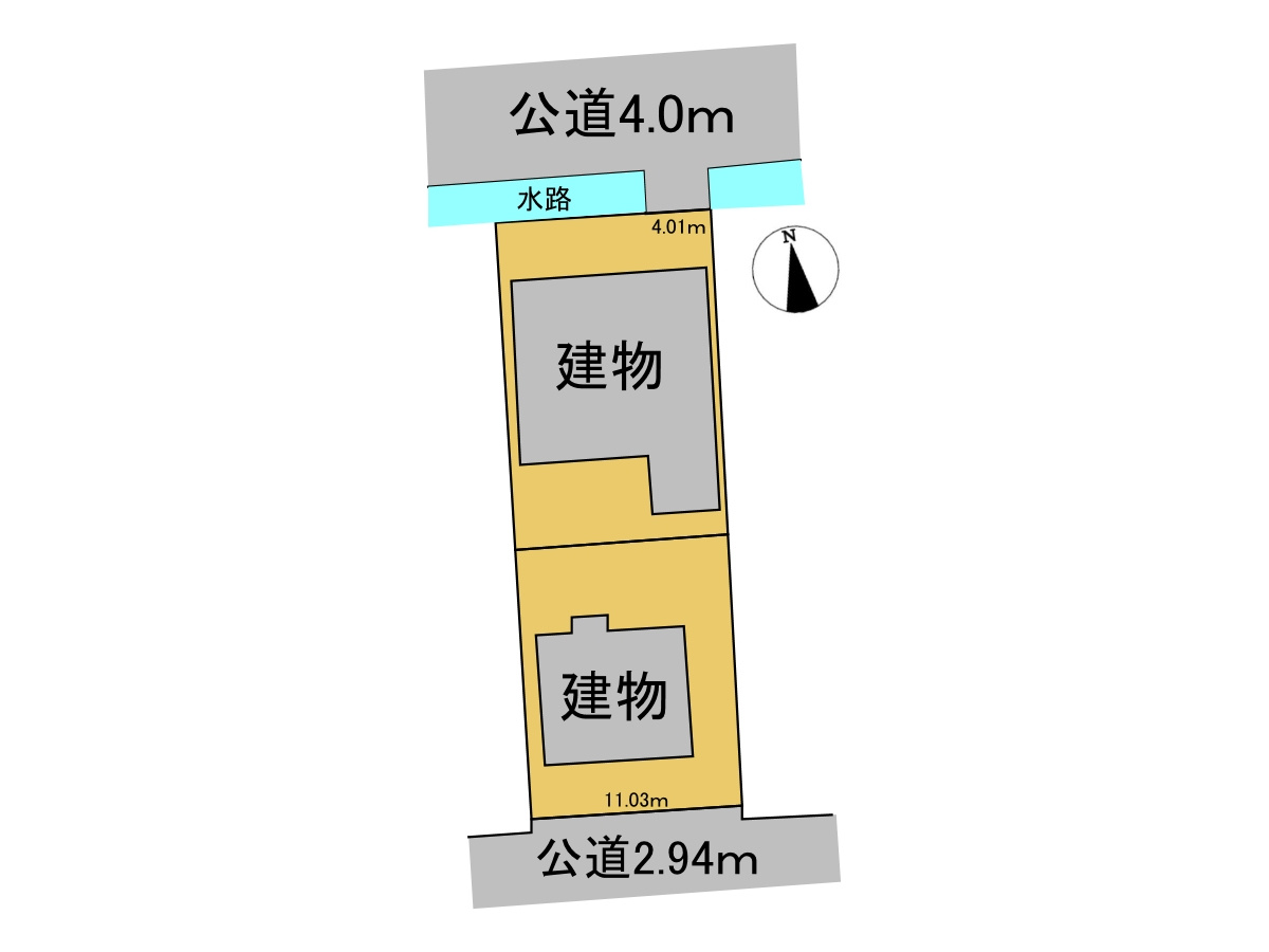 中古戸建　大垣市荒川町　昭和63年築・昭和48年築の区画図