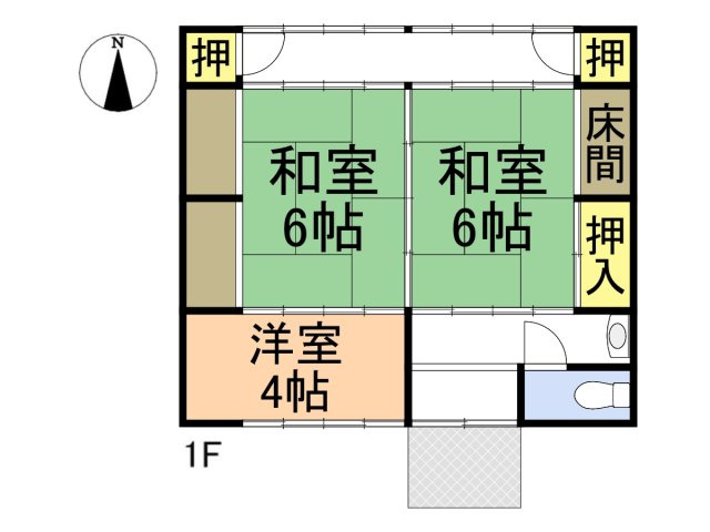 中古戸建　大垣市荒川町　昭和63年築・昭和48年築の間取り|南側　平屋建