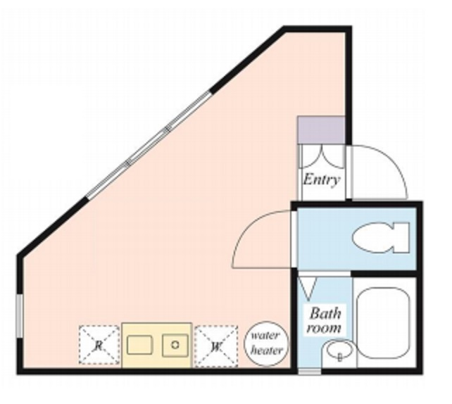 ラビットハウス西蒲田@仲介手数料無料の間取り|間取り　1Rバストイレ別