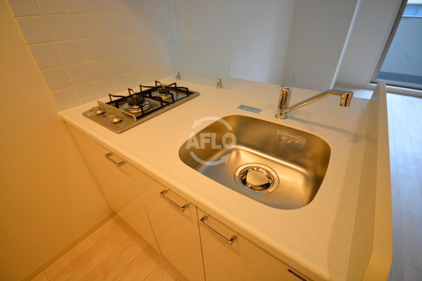 プレサンス北浜ラフェスタのキッチン|プレサンス北浜ラフェスタ　２口キッチン