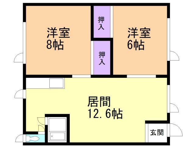 Kアパートの間取り