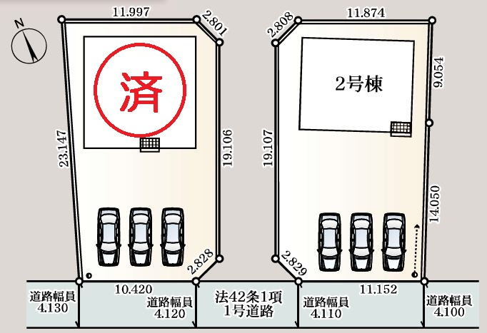 上里町大御堂第４　の区画図|現地区画図