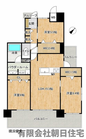 【間取り】 | アルファステイツ上乃木 3LDK | 物件の間取りです。