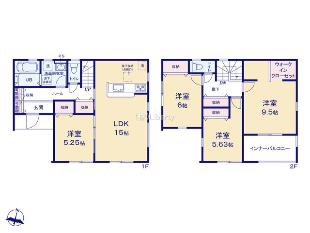 第1阿見町実穀　新築戸建の区画図