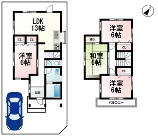 【間取り】 | 堅田１丁目