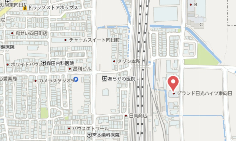 グランド日光ハイツ東向日　3階の地図