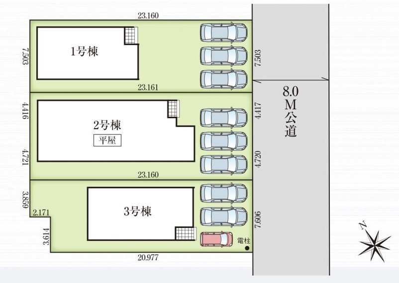 GRAFARE　羽生市中岩瀬の区画図|図面と現況が異なる場合、現況を優先とします。【3号棟】